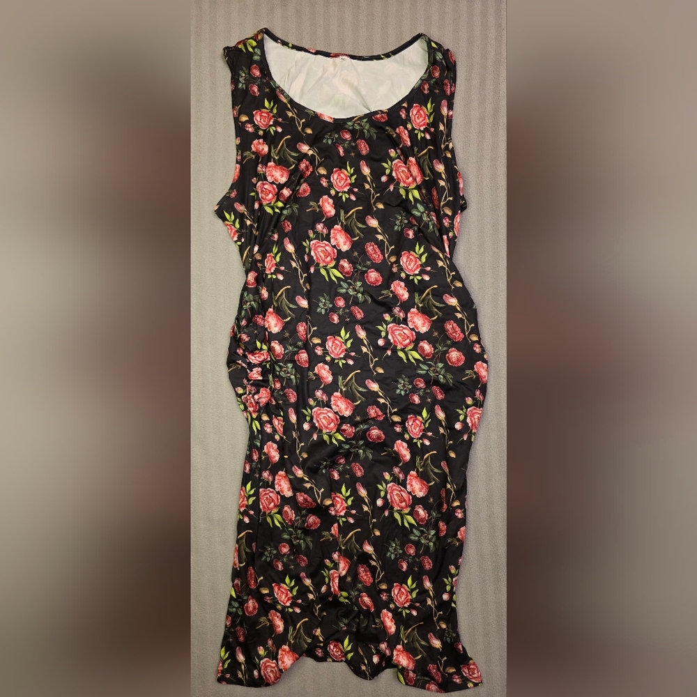 Floral Black Dress Maturnity